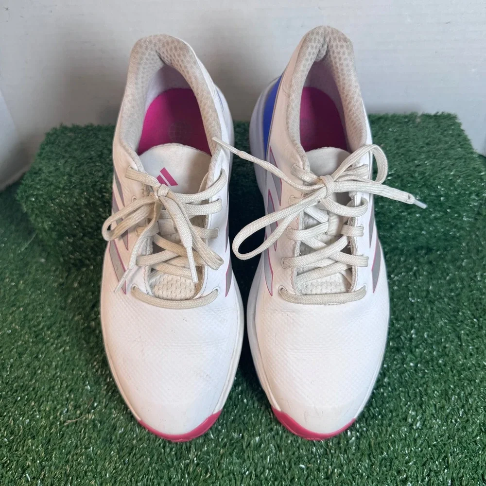 Adidas ZG23 Womens Golf Shoes White Pink Blue‎ Spiked Size 6